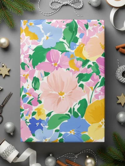 Floral Seamless Pattern, Digital Paper, Watercolor Flower Design, Fabric Print, Printable Background, Scrapbooking Paper, Pastel Palette - Moore and Mountain