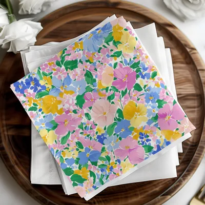 Floral Seamless Pattern, Digital Paper, Watercolor Flower Design, Fabric Print, Printable Background, Scrapbooking Paper, Pastel Palette - Moore and Mountain