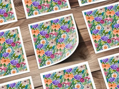Ditsy Floral Seamless Pattern Digital Paper, Watercolor Flower Design, Printable Fabric Pattern, Digital Background, Commercial Use Digital - Moore and Mountain