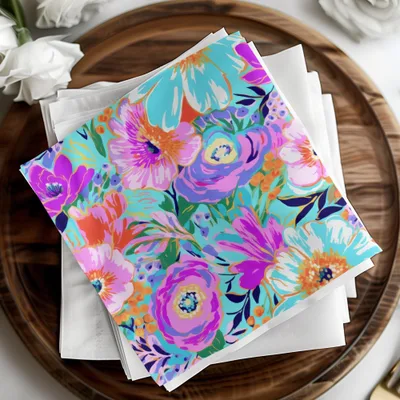 Ditsy Floral Seamless Pattern Digital Papers, Vibrant Flowers, Scrapbook Paper, Fabric Design, Colorful Flower Illustration, Digital Download - Moore and Mountain