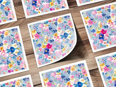 Floral Seamless Pattern Digital, Watercolor Flowers Paper, Fabric Design Print, Pastel Floral Pattern Digital Paper, Repeat Pattern Digital - Moore and Mountain