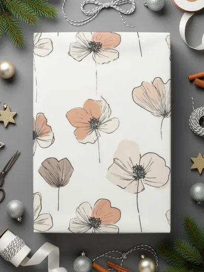 Floral Seamless Pattern, Flower Digital Paper, Neutral Botanical Pattern, Fabric Design, Textile Print, Floral Background, Digital Download - Moore and Mountain