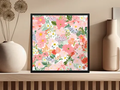 Ditsy Floral Seamless Pattern Colorful Flower Design, Fabric Print, Scrapbook Paper, Digital DownloadFloral Seamless Pattern, Pink Flower Digital Paper, Flower Pattern Design, Digital Scrapbook Paper, Flower JPEG Files, Pink Floral Image - Moore and Mountain