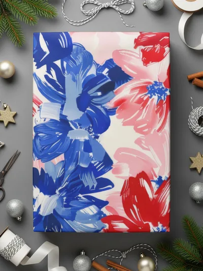 Floral Seamless Pattern, Red White Blue, Digital Download, Flower Pattern, Summer Pattern, Patriotic Design, Fabric Pattern, 4th July - Moore and Mountain