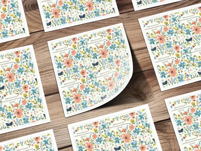 Floral Seamless Pattern, Religious Digital Paper, Butterfly Flower Pattern, Acts 16 31 Scripture, Commercial Use, Print on Demand, 12x12 - Moore and Mountain