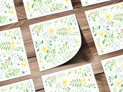 Floral Seamless Pattern, Watercolor Flowers Digital Paper, Yellow Blooms Design, Botanical Print, Fabric Design, Scrapbooking, 12x12 inch - Moore and Mountain