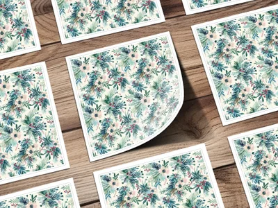 Floral Seamless Pattern, Winter Digital Paper, Christmas Digital Paper, JPEG Pattern, Fabric Design, Surface Pattern, Digital Download - Moore and Mountain