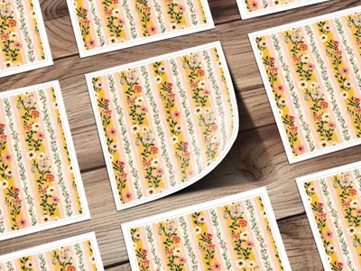 Floral Stripe Seamless Pattern Digital, Flower Clipart, Repeating Design, Fabric Design, Scrapbook Paper, Trendy Digital Paper Pack - Moore and Mountain