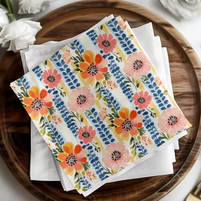 Floral Stripes Digital Paper, Seamless Flower Pattern, Pastel Backgrounds, Watercolor Texture, Digital Download for Fabrics, Crafts - Moore and Mountain