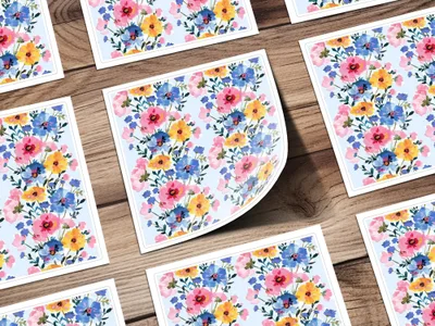 Pink and Blue Floral Stripes Seamless Pattern Spring - Moore and Mountain