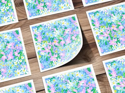Ditsy Floral T-Shirt, Digital Art, Seamless Flower Pattern, Floral Clipart, Botanical Print, Fabric Design, Colorful Flower Design - Moore and Mountain