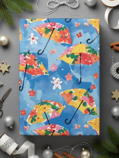 Floral Umbrella Digital Seamless Pattern, Spring Flowers Digital Paper, Colorful Repeating Pattern for Fabric, Scrapbooking, Crafts - Moore and Mountain