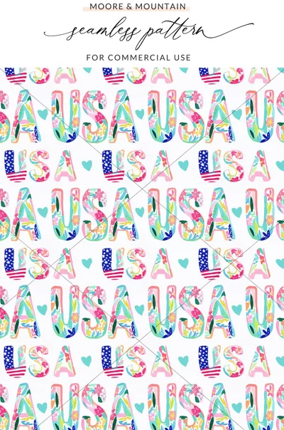 USA Themed Seamless Pattern for Commercial Use