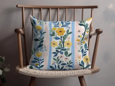 Floral with Vertical Stripes Seamless Grandmillenial Digital - Moore and Mountain