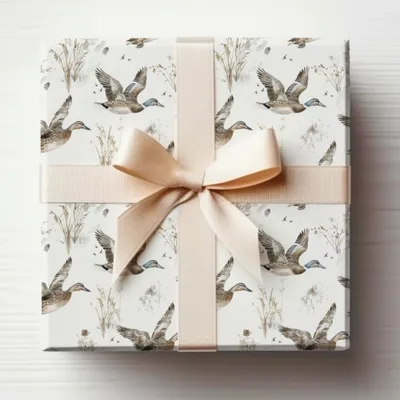 Elegant Duck Print Crisp Gift Wrapping Paper