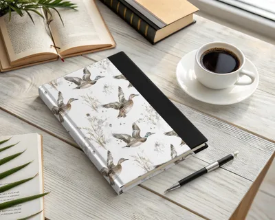 Flying Ducks Illustration Hardcover Journal Notebook Product