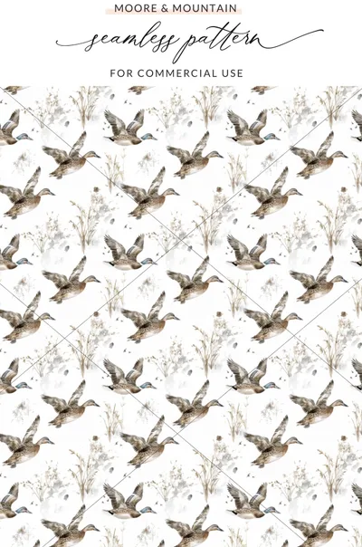 Moore & Mountain seamless pattern for commercial use