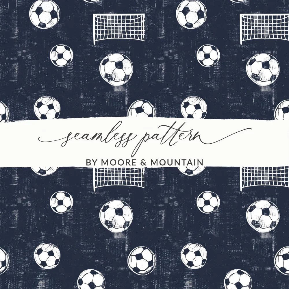 Football Digital Paper, Soccer Ball Seamless Pattern, Goal Digital Download, Sport JPEG Pattern, Scrapbook Background, Kids Pattern - Moore and Mountain