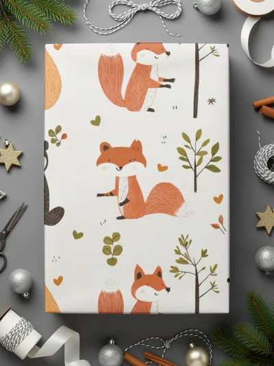 Forest Friends Digital Pattern, Seamless Animal Pattern, Fox, Bear, Beaver Digital Paper, Woodland Pattern, 12x12 JPEG, Two Scales, Digital - Moore and Mountain