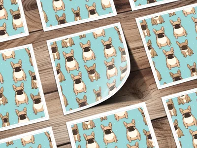 French Bulldog Pattern, Cute Dog Digital Paper, Seamless Puppy Print, Pet Lover Gift, Background Digital Download, Scaled Patterns - Moore and Mountain