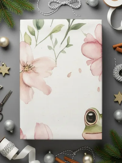 Frog and Flowers Digital Seamless Pattern, Watercolor Floral Froggy Design, Printable Fabric, Digital Download for Commercial Use - Moore and Mountain