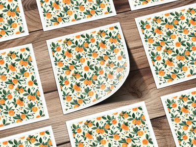 Bright and Colorful Orange Pattern Sticker Product
