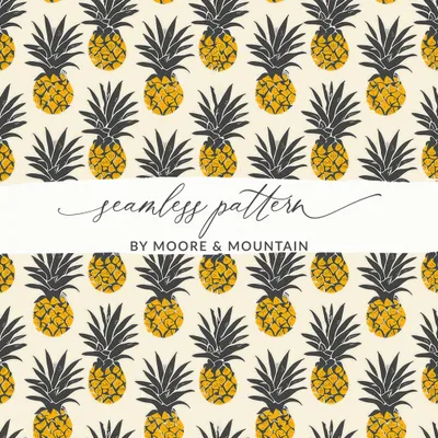 Girly Pineapple Seamless Pattern Commercial Use with Pineapples