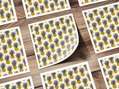 Stylish Pineapple Pattern Square Sticker Sheet