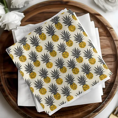 Pineapple Print Decor Napkins for Tropical Party Setting