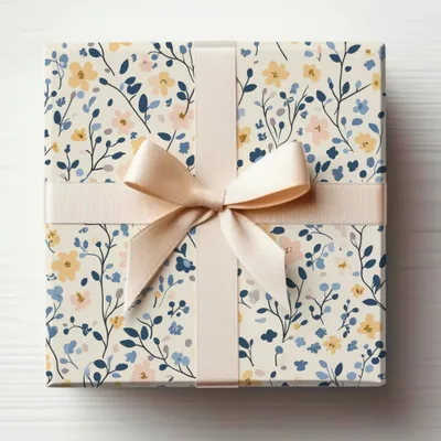 Floral Gift Wrap with Bow for Any Occasion