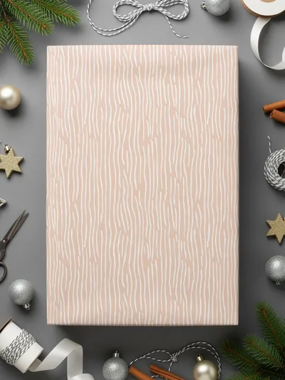 Elegant Peach and White Striped Gift Wrapping Paper