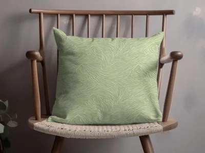 Elegant Green Leaf Pattern Decorative Pillow Product