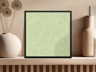 Modern Leaf Pattern Green Wall Art Decor