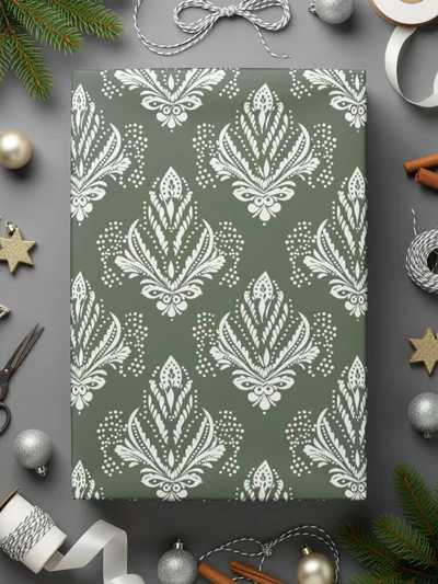 Festive Holiday Gift Wrap with Elegant Patterns