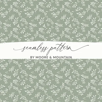 Gentle Seamless Pastel Sage Green Simple Modern Boho Seamless Digital