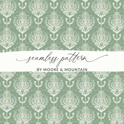 Gentle Seamless Pastel Sage Green Simple Modern Boho Seamless Digital