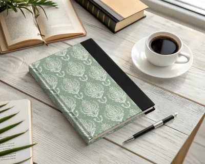 Elegant Green Pattern Hardcover Notebook Product
