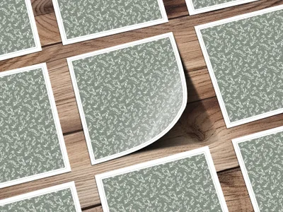 Green and White Floral Pattern Wall Sticker Product