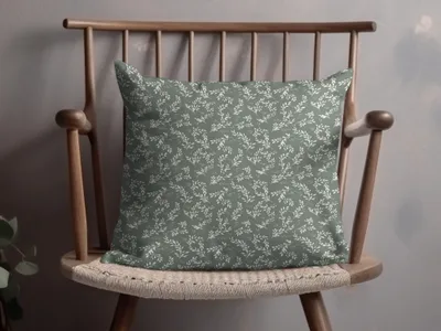 Elegant Green Leaf Pattern Decorative Pillow product