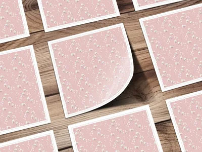 Elegant Pink Floral Design Sticker Sheet Set