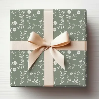 Elegant Floral Design Gift Box with Cream Bow