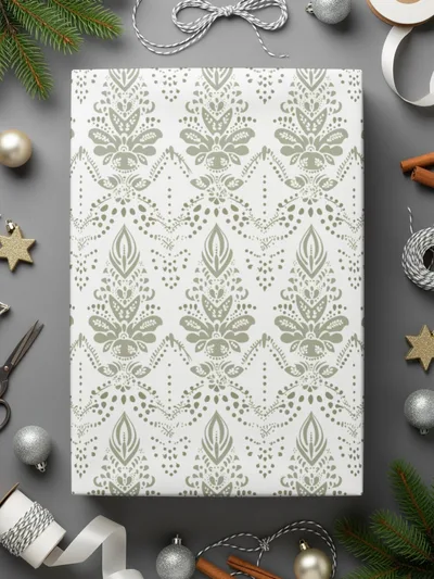 Elegant Holiday Wrap with Festive Ornament Design Product