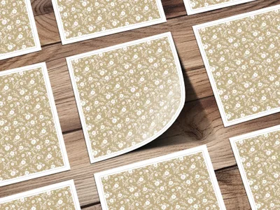Beige Floral Patterned Decorative Paper Product