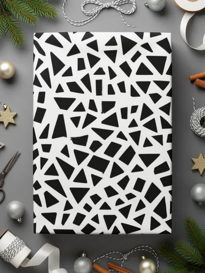 Geometric Digital Paper, Seamless Pattern, Modern Background, Black and White Terrazo Pattern Seamless Stained Glass Geometric Pattern - Moore and Mountain