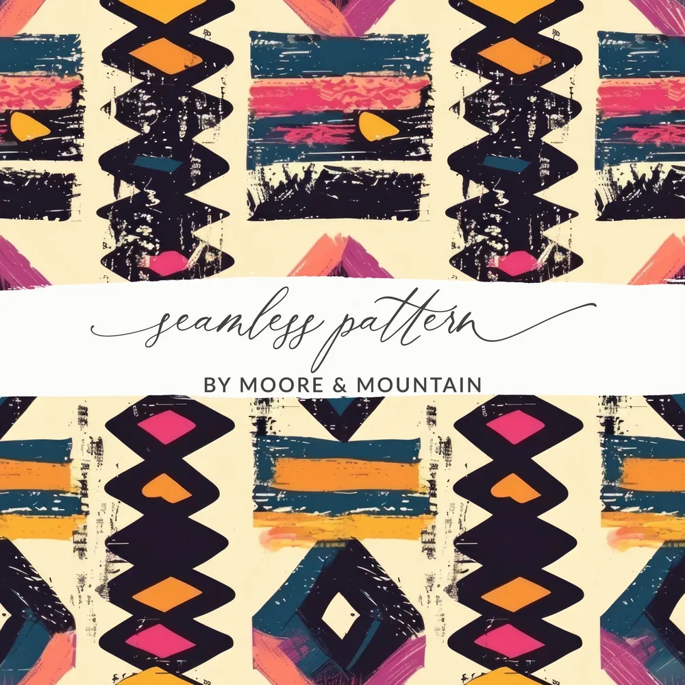 Vibrant Abstract Seamless Pattern by Moore & Mountain