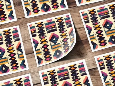 Vibrant Abstract Geometric Pattern Sticker Sheets Product