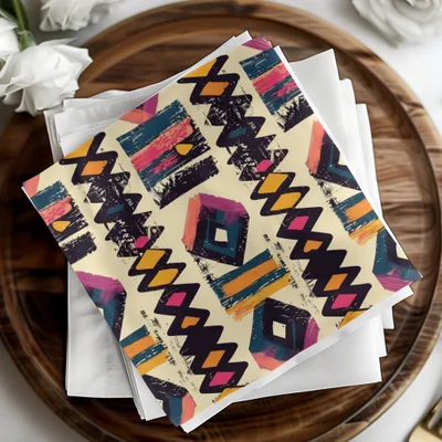 Vibrant Abstract Geometric Patterned Napkin Set