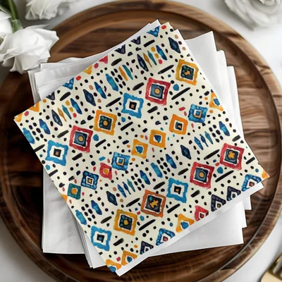 Colorful Abstract Geometric Design Paper Napkins