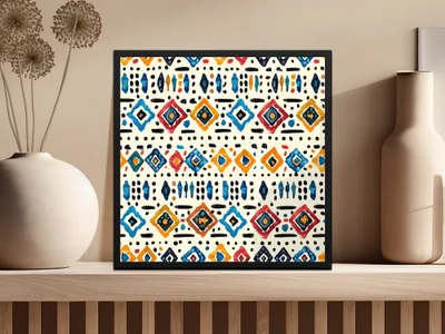 Vibrant Geometric Patterned Wall Art Print
