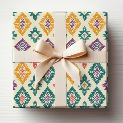 Colorful Geometric Patterned Gift Wrapping Paper